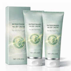 Yurisphere Healora cream bottle showing fast-absorbing relief for irritated skin folds.