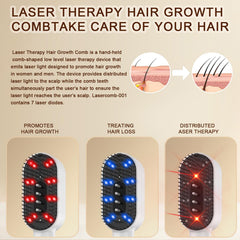 Yuxian Laser Hair Growth Comb in use on scalp during routine sessions