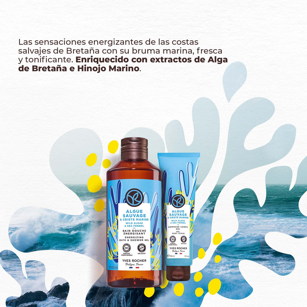 Yves Rocher bottle highlights coconut oil ingredient signaling nourishing comfort in daily care.
