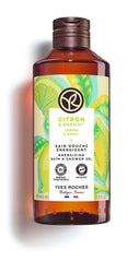 Yves Rocher Lemon and Basil Energizing Bath Gel bottle for a refreshing cleanse and nourished skin