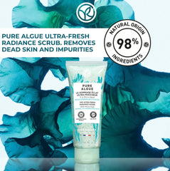 Yves Rocher scrub application routine for gentle weekly exfoliation.