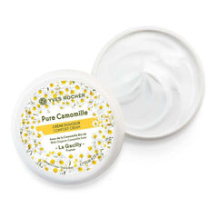 Open jar showing rich calendula cream for day and night care.