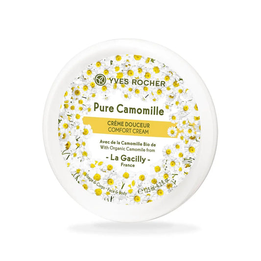 Yves Rocher Pure Calendula regenerating cream bottle for daily moisture and comfort.