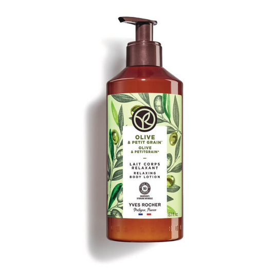 Yves Rocher bottle displaying 390 ml for daily nourishment.