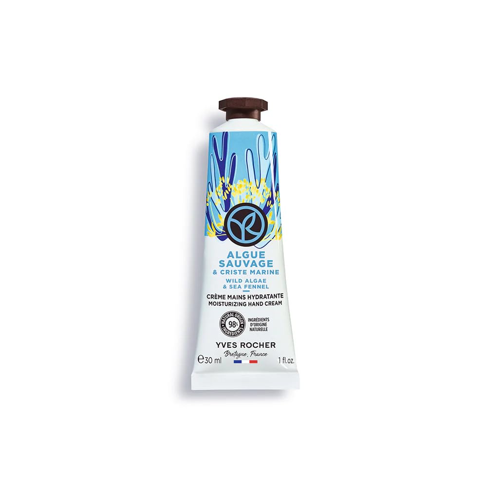 Yves Rocher Wild Algae and Sea Fennel hand cream tube nourishes and hydrates for velvety hands