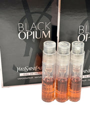 YSL Black Opium sample set packaging for fragrance exploration.