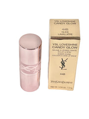 YSL Loveshine Candy Glow lipstick Nude Lavalliere mini packaging for on-the-go touch-ups.
