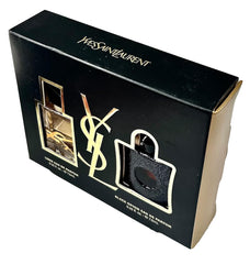 YSL mini perfume bottles inside view, ready for sampling.