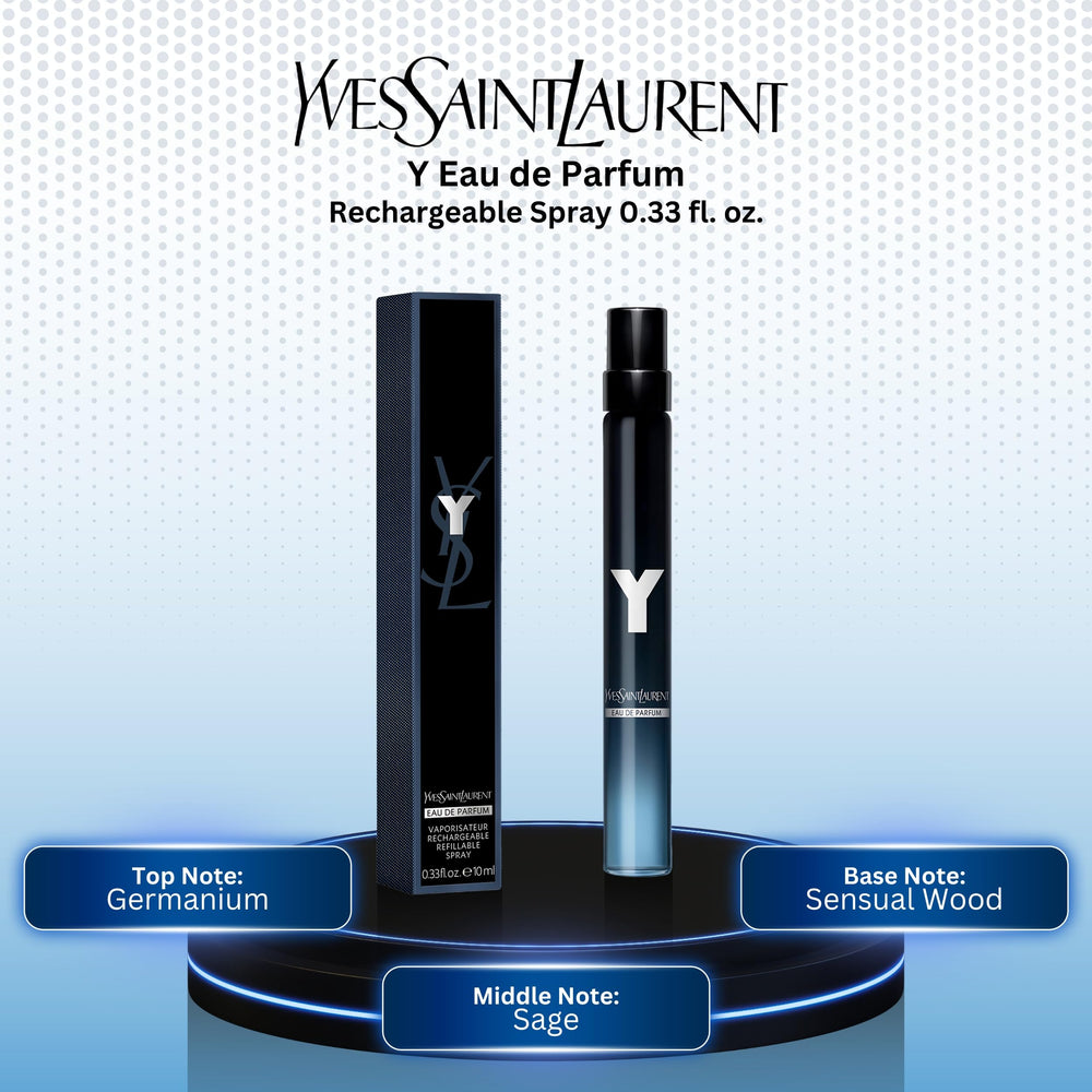 YSL Y mini EDP travel spray shown for convenient reapplication