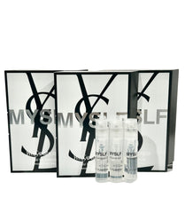 YSL MYSLF sample spray vial set in compact travel packaging for testing