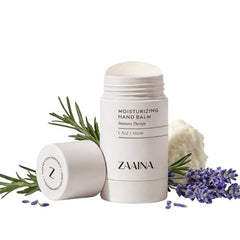 ZAAINA Intensive Hand Balm Stick packaging for travel-friendly moisture on the go.