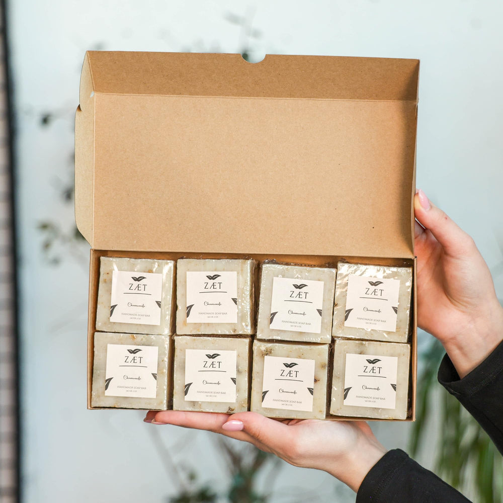 ZÆT Chamomile Soap Bar 8-Pack ideal for daily hand wash and shower routines.