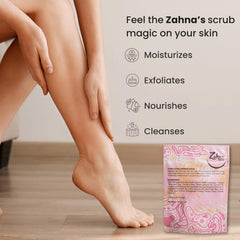 Zahna Skin Pink Himalayan Salt Scrub texture on skin showing gentle polish.