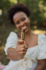 Zambeezi Sweet Basil lip balm with herbal notes for refreshing application