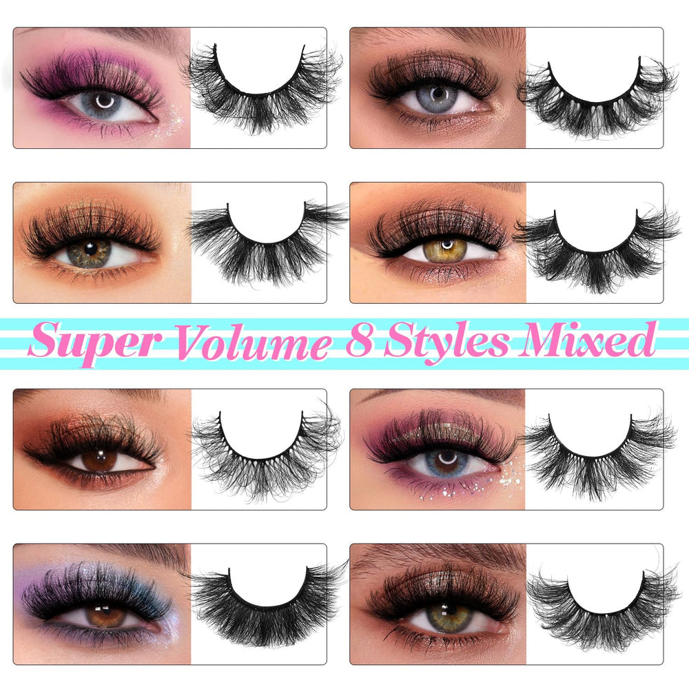 Zanlufly dramatic long false eyelashes create a striking eye effect.