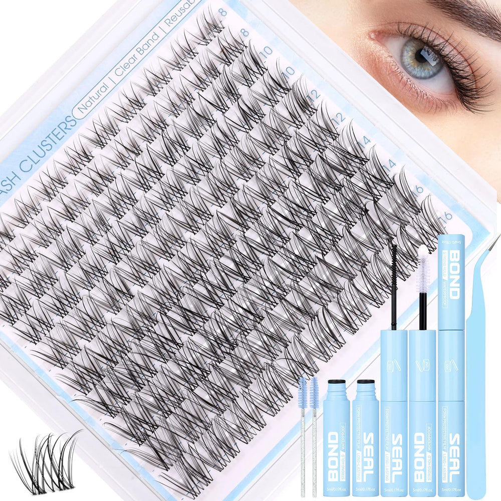 ZANLUFLY natural lash clusters kit for a seamless wispy look and DIY extensions