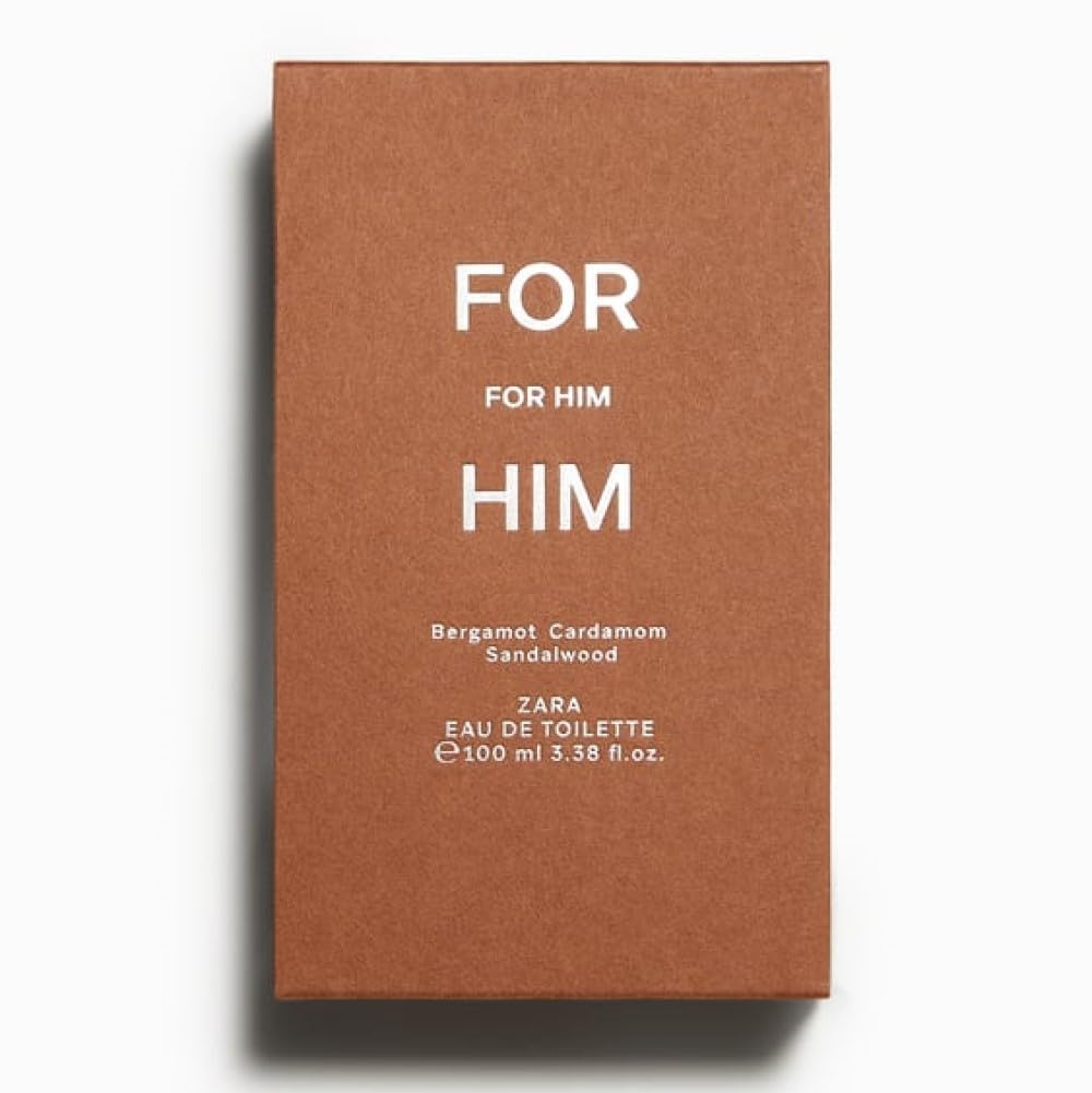Zara For Him glass bottle glow captures bergamot and sandalwood notes.