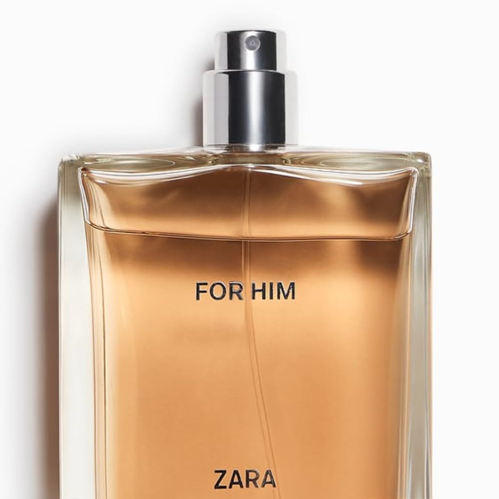 Zara For Him packaging box highlights timeless, modern scent for men.