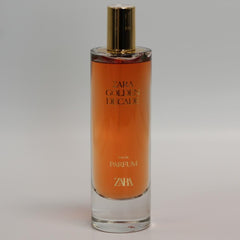 Zara Golden Decade bottle close-up, highlighting refined notes for evening use
