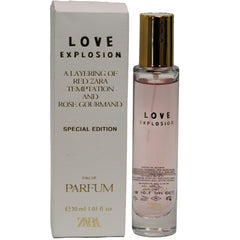 Zara Love Explosion Special Edition EDP bottle close-up showcasing premium design for gifting.