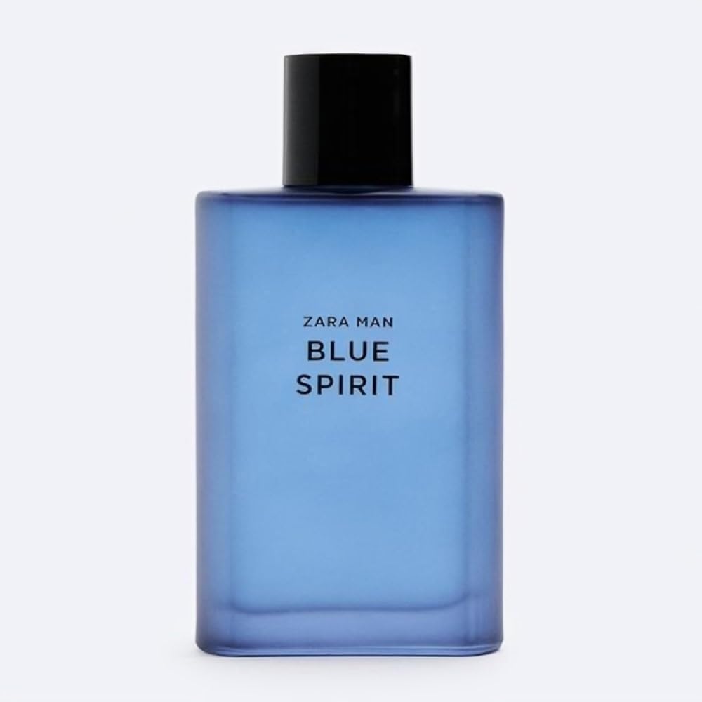 Zara Man Blue Spirit bottle cap close-up highlights premium design