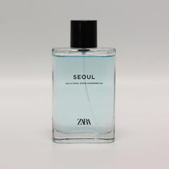 Zara Man Seoul EDT front view highlights sleek bottle design for gifting and daily use.