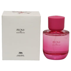 Zara Peony EDP bottle with pear top notes for a fresh start