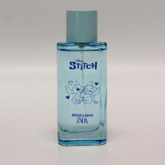Zara Stitch Angel EDT bottle-closeup with label for magical character-inspired fragrance