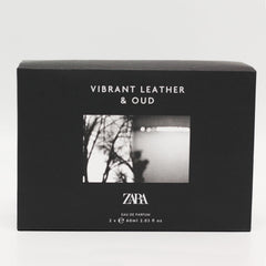 Zara Vibrant Leather Oud duo packaging, a gift-ready fragrance pair