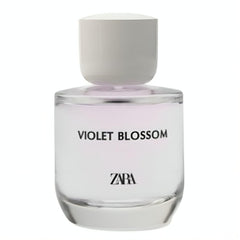 Vanity shot of Zara Violet Blossom, suggesting a versatile scent for evenings.