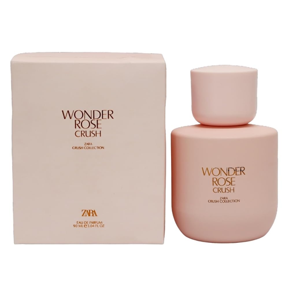 Zara Wonder Rose Crush bottle on vanity, bold daily fragrance for confident wear.