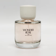 Zara Wonder Rose top notes peach and red berries, offering a fresh daytime scent.