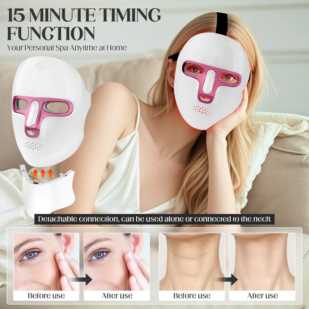 Zasabel wireless red light mask shown with cord-free convenience for travel