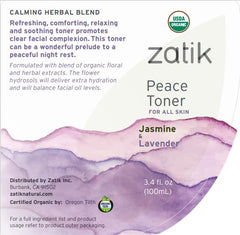Zatik Peace Toner spritz action showing refreshing alcohol-free formula