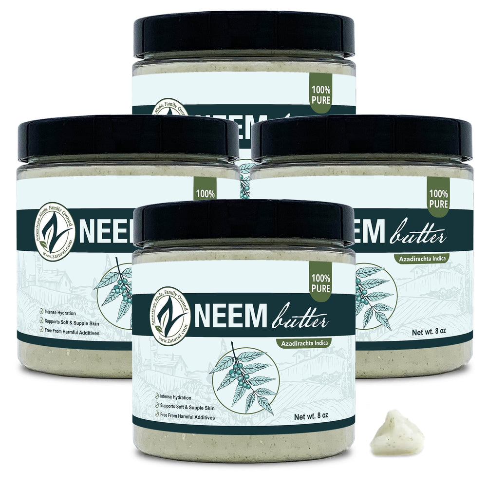 Zatural Neem Butter 4-pack jar, hydrating cream for sensitive skin.