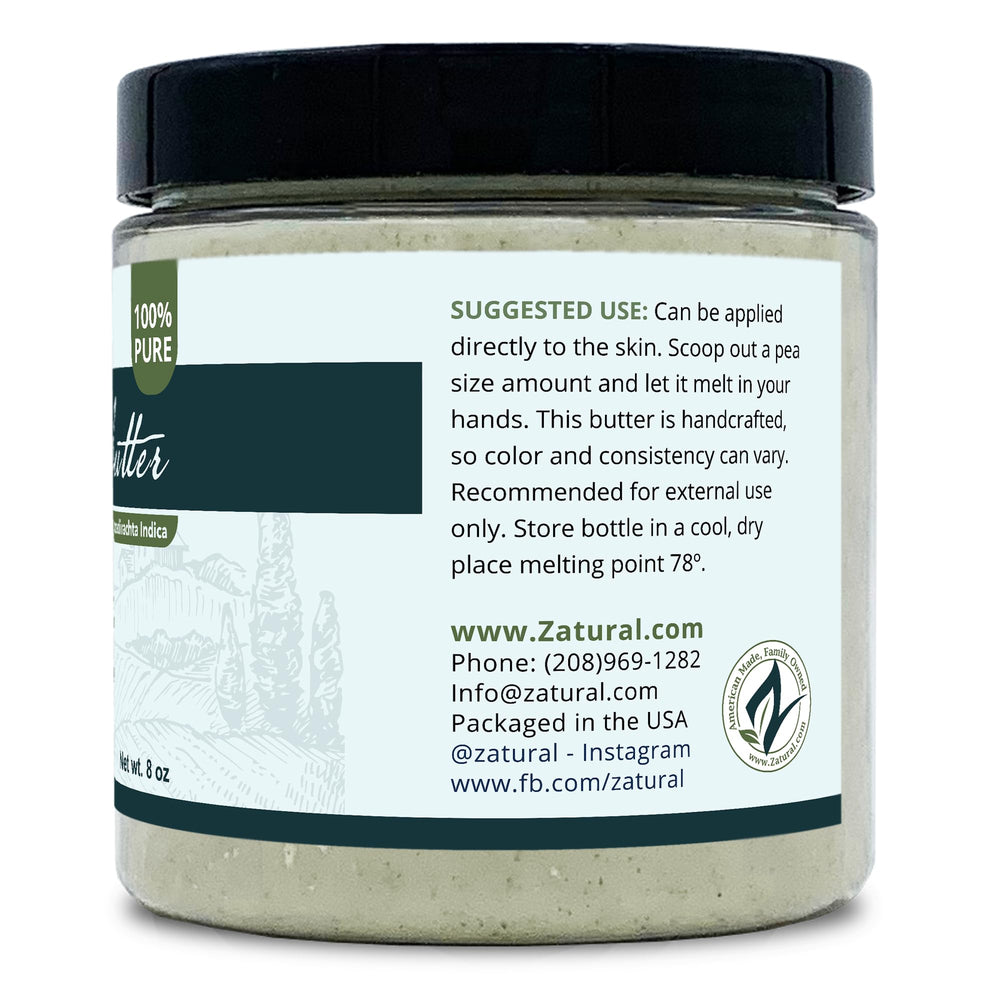 Zatural Neem Butter application on hand, ideal for cuticles and dry skin.