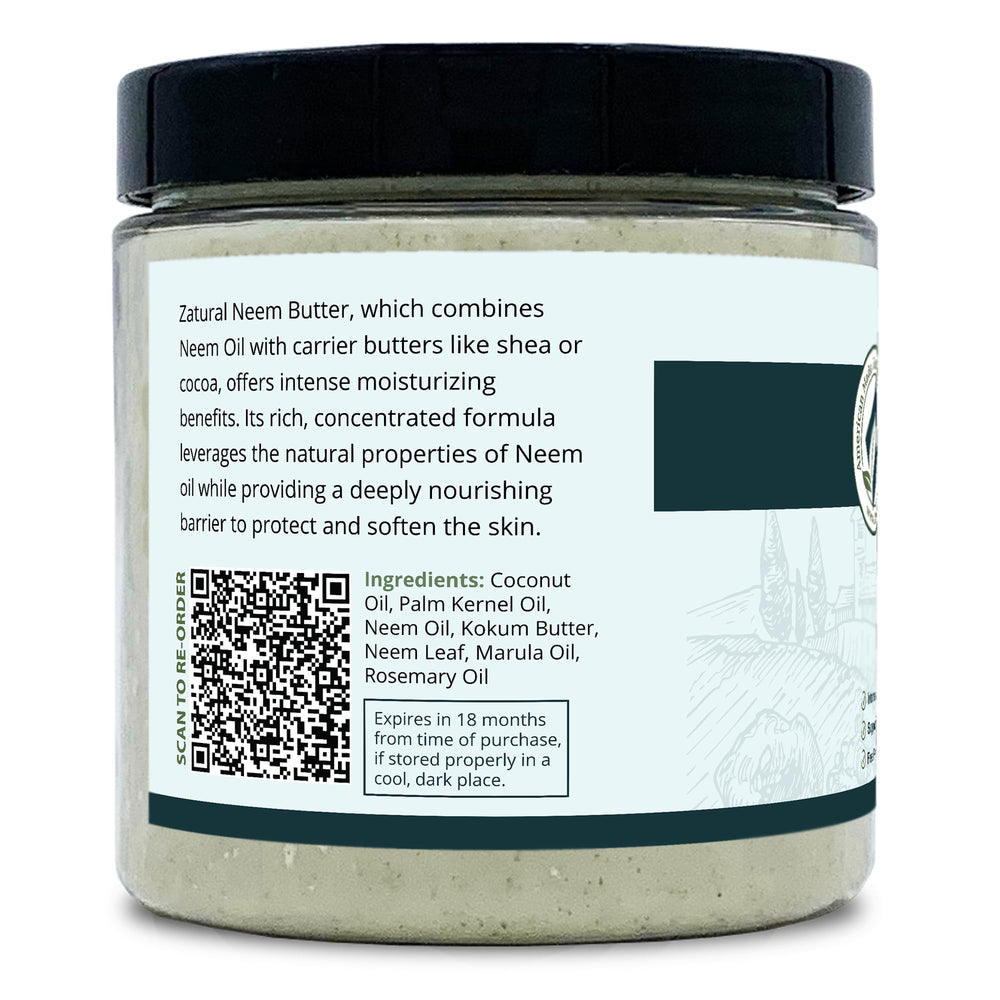 Zatural Neem Butter on shelf, ready for sensitive-skin routines.