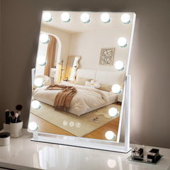 ZBOCAI vanity mirror with 17x13 lighting surface for precise makeup application.