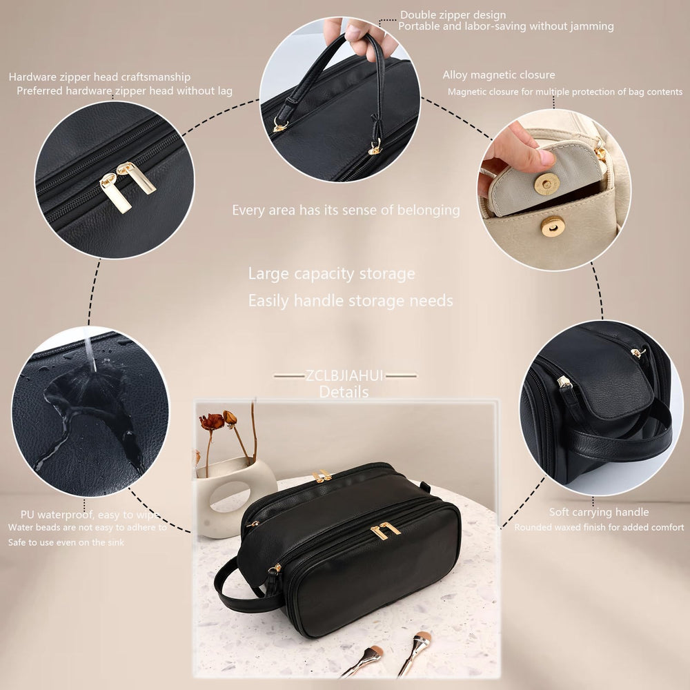 ZCLBJIAHUI bag left-side pocket ideal for brushes and small items.