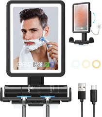 ZDXBO fogless shower mirror front view shows clear reflection for grooming