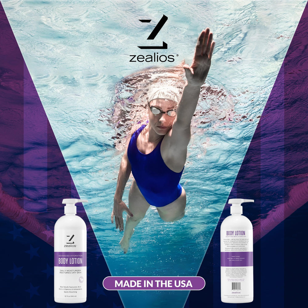 Zealios 32oz pump bottle highlights convenient, mess-free hydration at home.