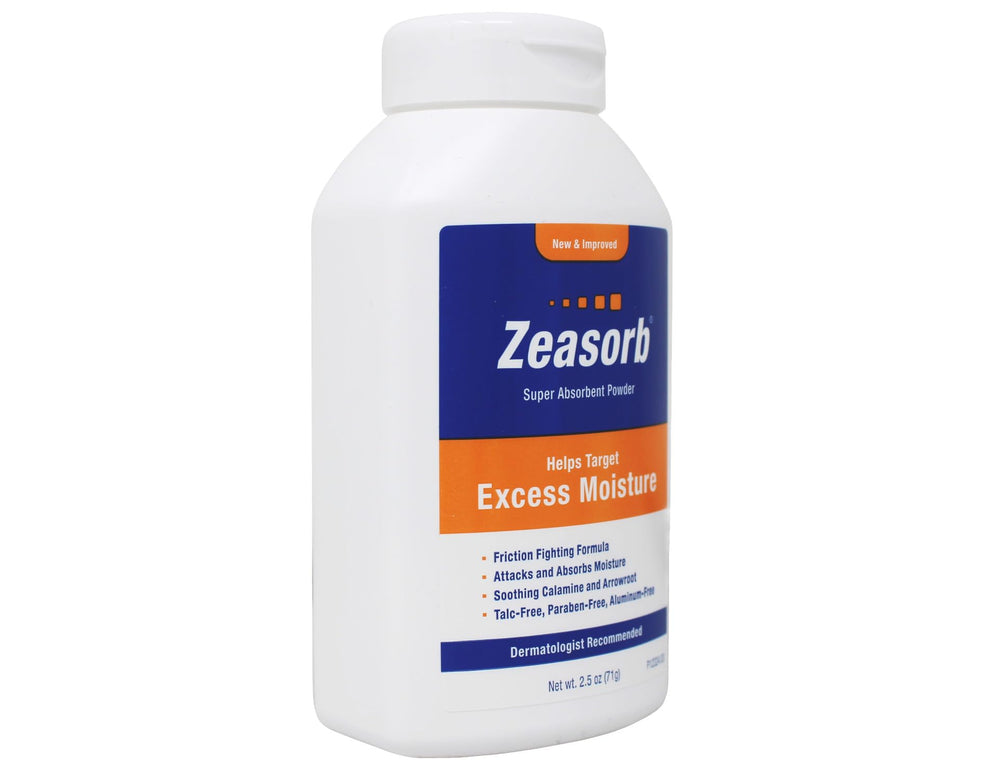 Zeasorb Excess Moisture close up texture highlights moisture absorption for daily wear