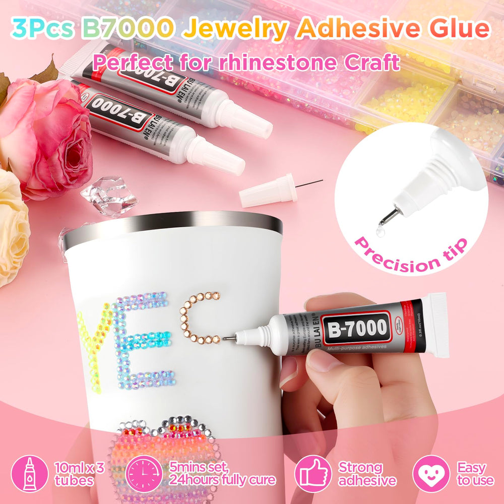 Zefy bedazzling kit tools in box streamline easy craft setup.