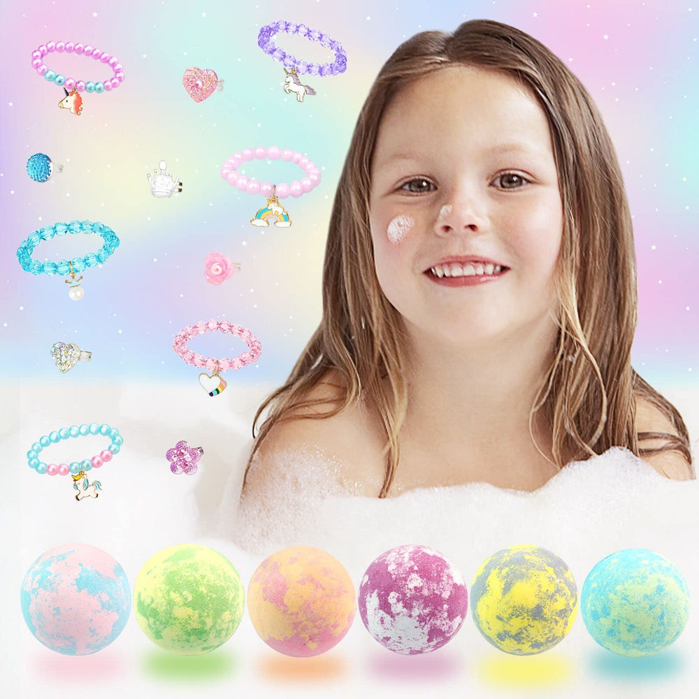 ZEIZHUBN unicorn-themed bath bomb gift idea for kids.