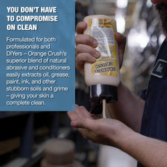 Hands mid-wash, non-solvent formula with conditioners