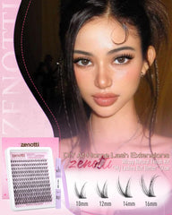 Zenotti Lash Clusters close-up shows feathered, seamless integration with natural lashes