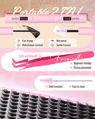 Zenotti Manga Lash Clusters Kit 360° brush enables smooth, precise application.
