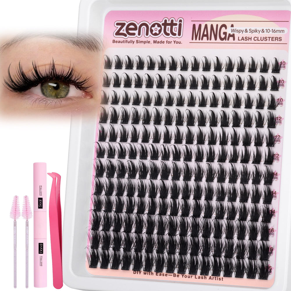 Zenotti Manga Lash Clusters Kit wispy natural lashes for a subtle, anime-inspired daily look.