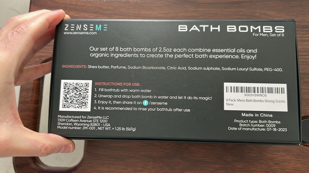 ZenseMe vanilla bath bomb, warm fragrance for a cozy soak.