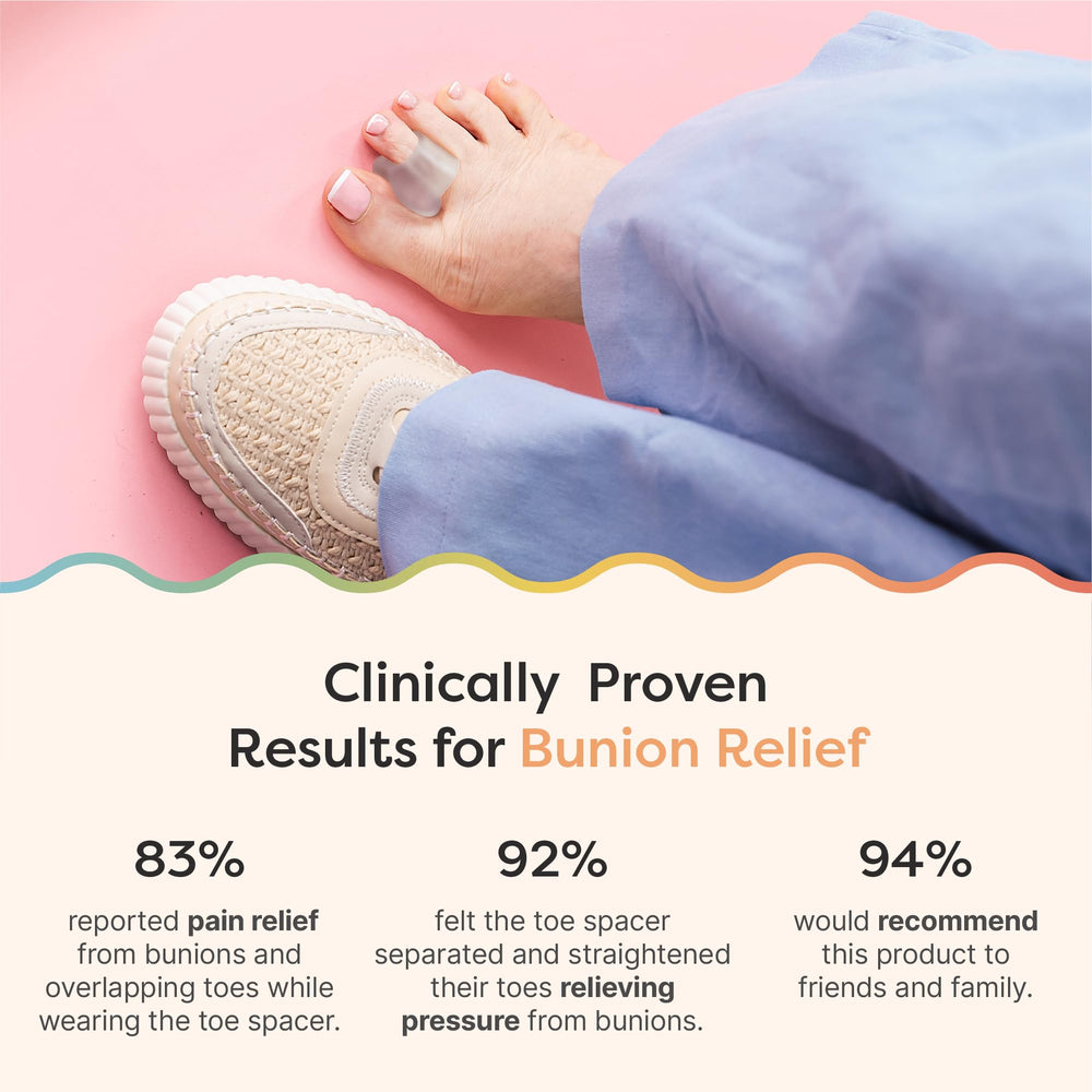 ZenToes toe ring design helps keep spacer in place during activity.
